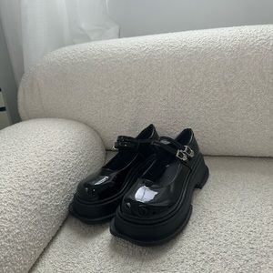 Platform Chunky Heel Double Strap Mary Jane Shoes